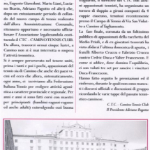 La Fornace, dicembre 2009, Camino Tennis Club, 
