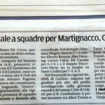 Messaggero Veneto, 11-2016, Provinciali, Camino Tennis Club