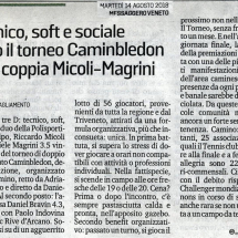 Messaggero Veneto del 14/08/2018, Caminbledon